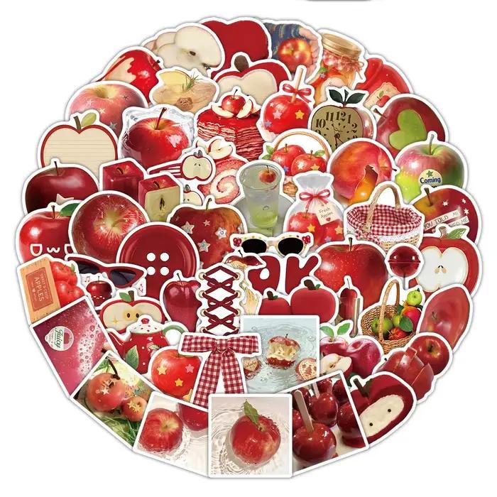 10/30/63 autocollants mignons en forme de pomme rouge