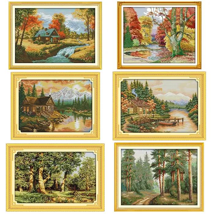 Ensemble de broderie de motifs de paysage