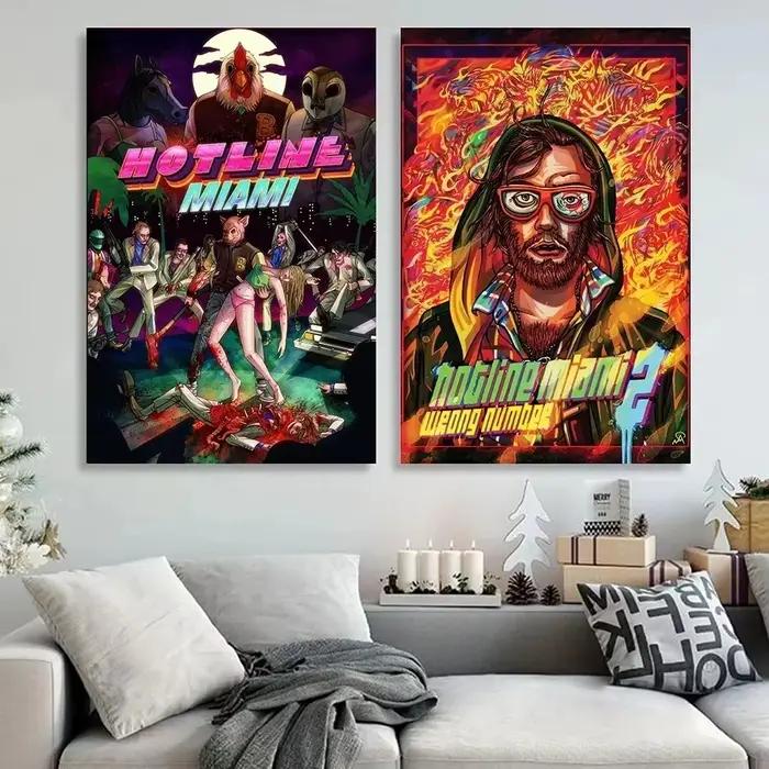 Affiche de jeu d'aventure classique Hotline Miami