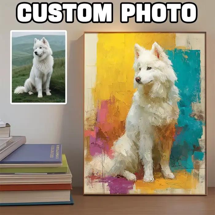 Peinture à l'huile aquarelle sur toile de chien