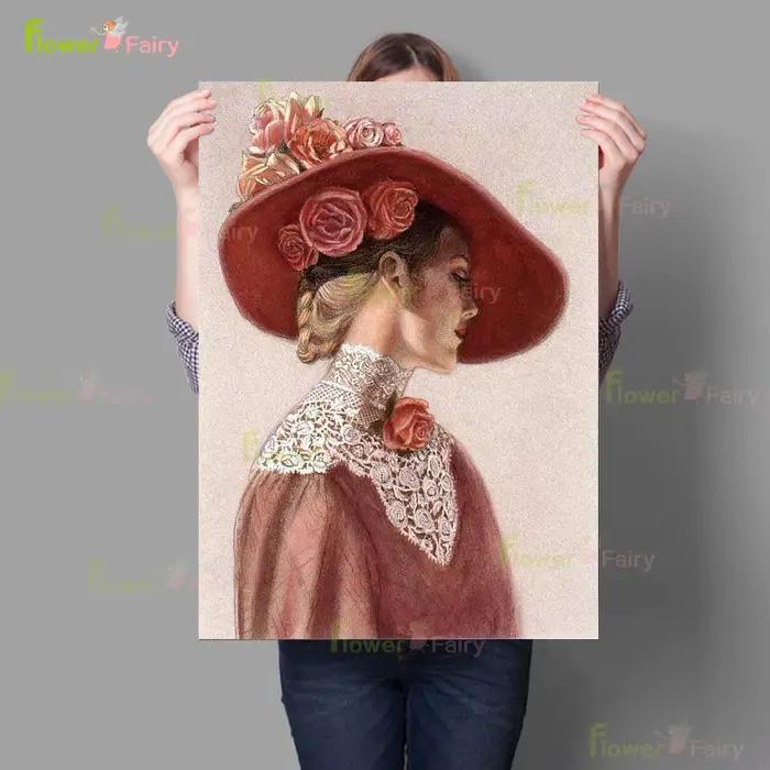 Lady Victoria victorien élégance romantique femme mur Art toile peinture affiche mur photos pour salon maison sans cadre