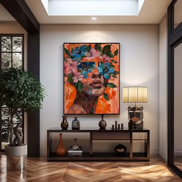 Portrait Floral de rêve surréaliste pour femme