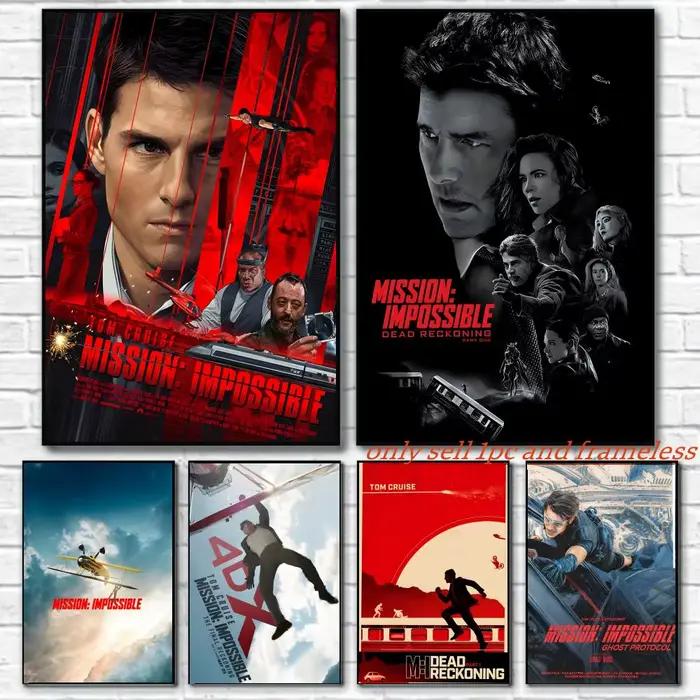 Affiches murales populaires sur le thème du film d'action espion Mission Impossible