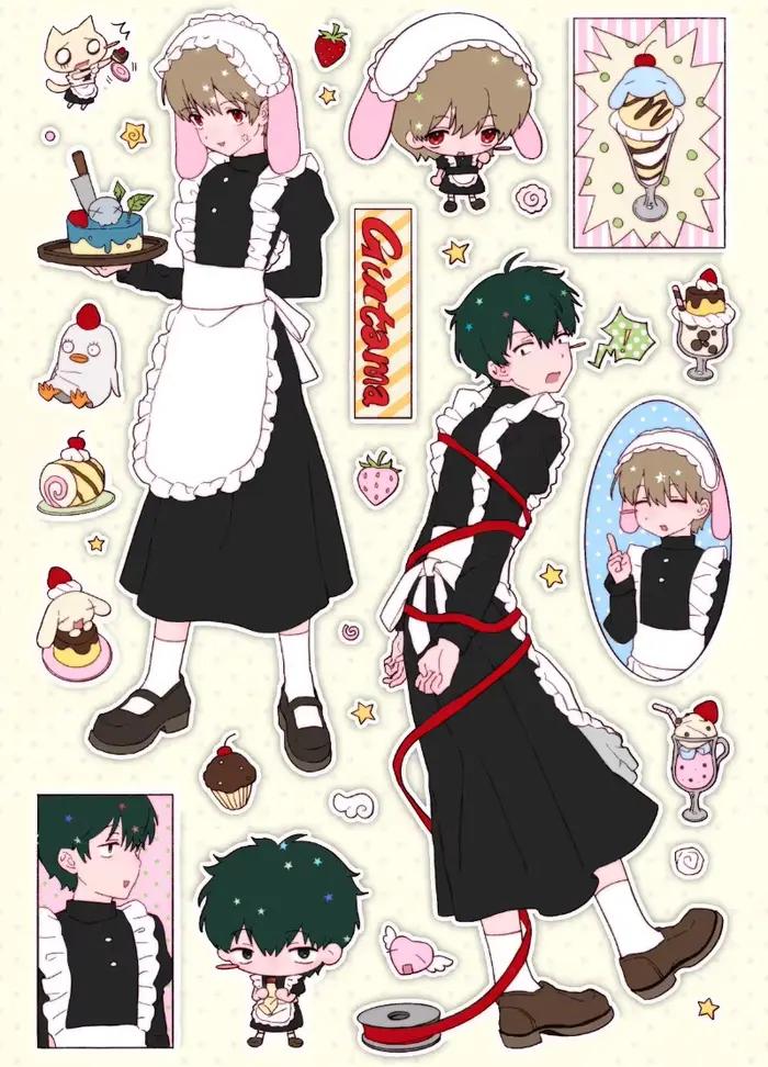 Autocollants mignons de style manga
