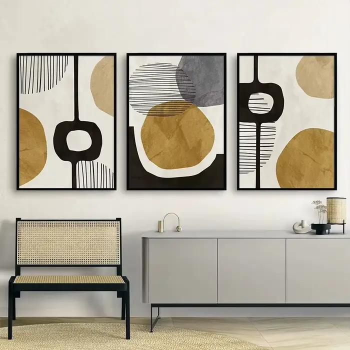 Lot de 1/3 tableaux triptyques minimalistes