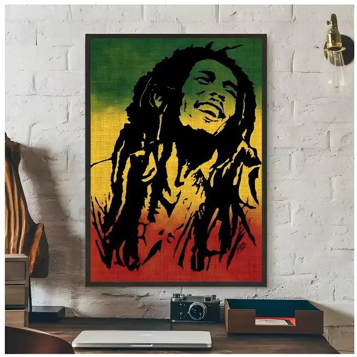 Affiche de chanteur de reggae B-Bob Marley, décoration artistique haut de gamme et cadeau pour la maison, salon, ornements pour la maison