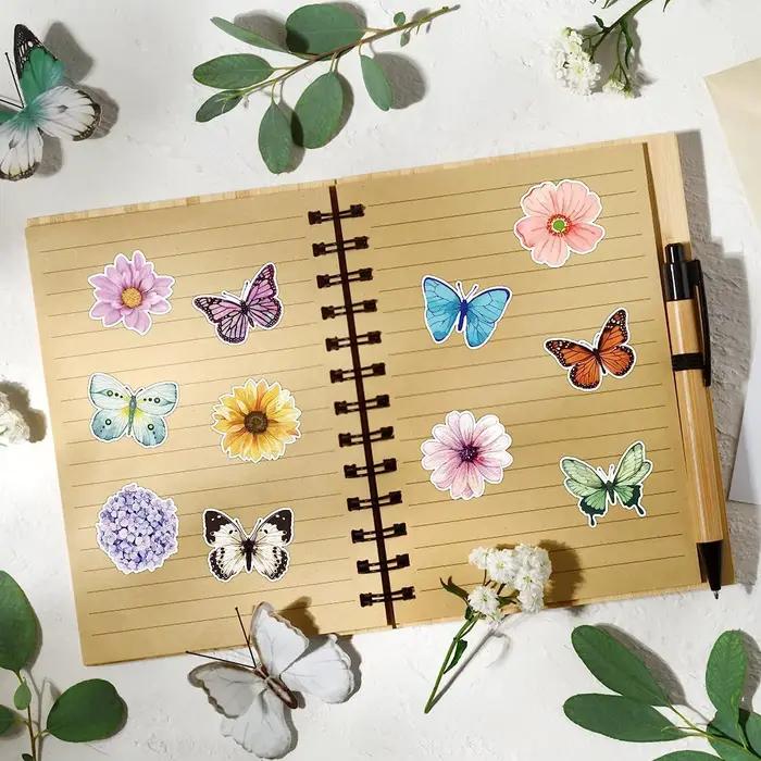500 pièces papillon fleur autocollant 2.5 cm/1.0 pouces coloré