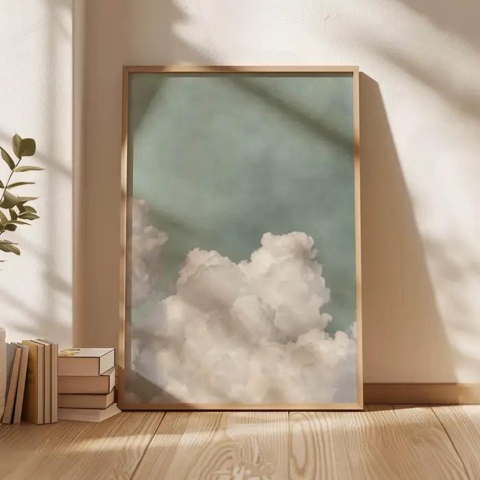 Affiche d'art mural nuage vert sauge