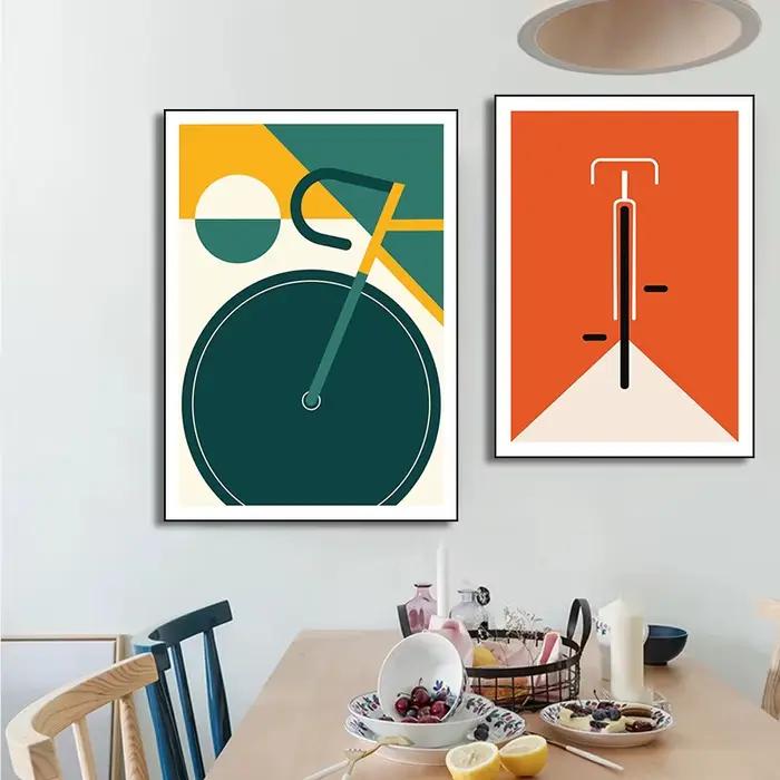 Bauhaus – affiche de vélo moderne du milieu du siècle