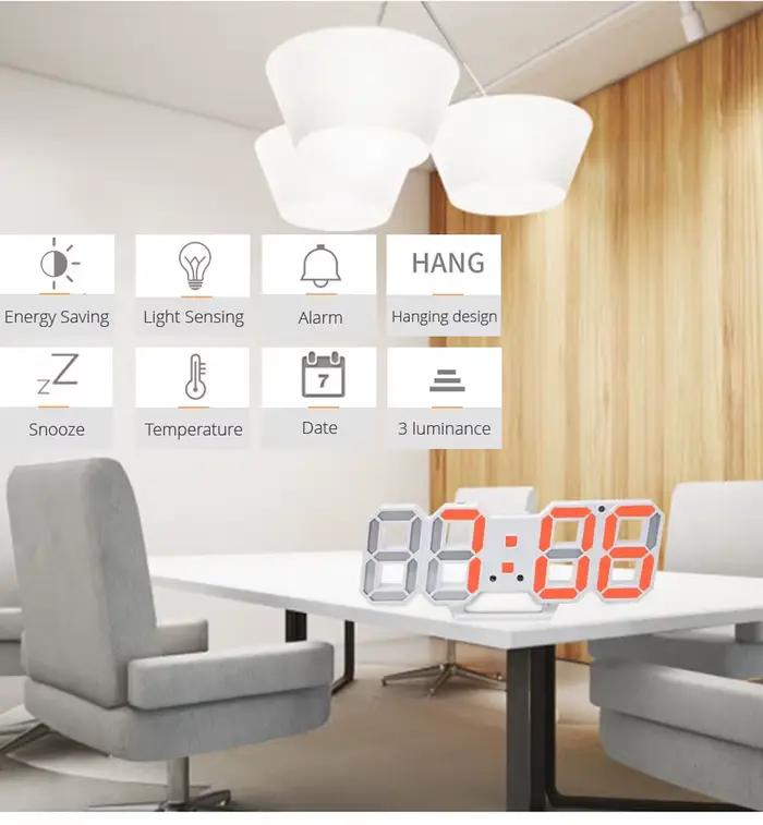 Horloge murale LED 3D Design moderne