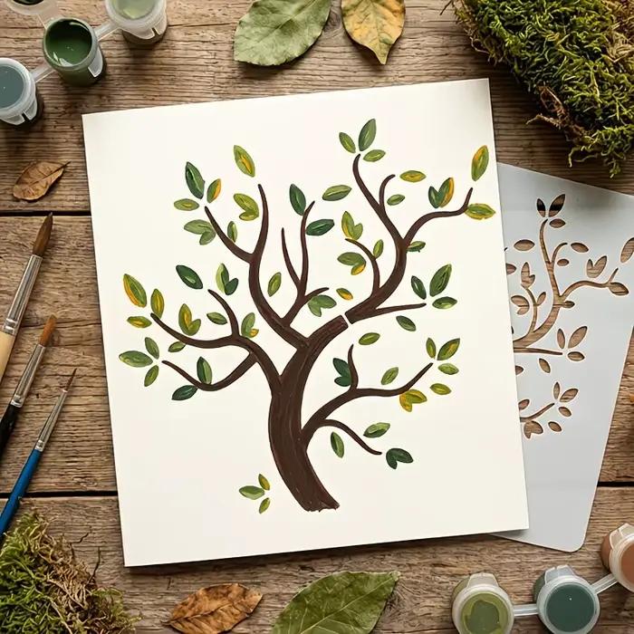 Lot de 6 pochoirs Arbre de Vie réutilisables pour la peinture