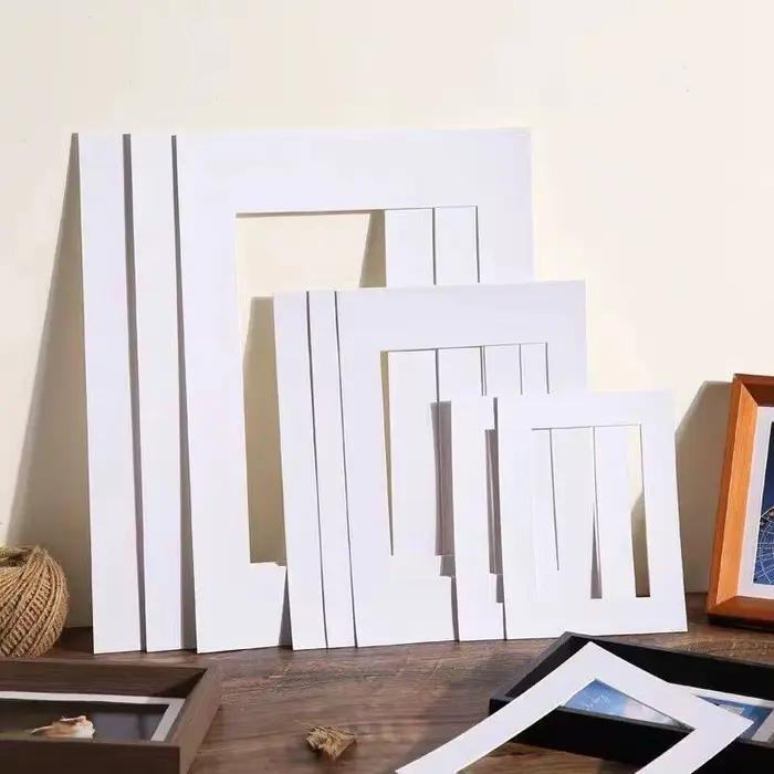 30/2 pièces Passe-partouts rectangulaires en papier blanc pour photos