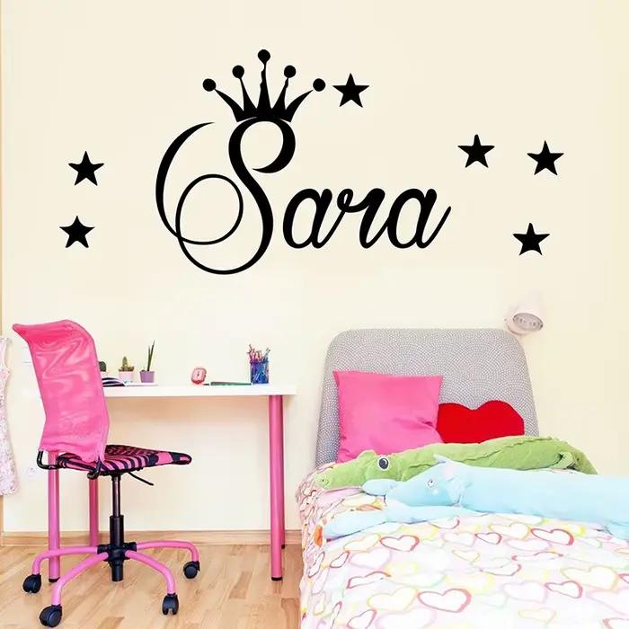 Bébé enfants chambre nom Customizde vinyle Sticker Mural personnalisé bricolage PVC stickers