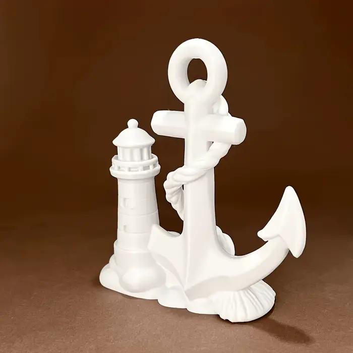 Statuette DIY Ancrage Nautique et Phare pour Décoration de Maison ou Bureau Thème Plage