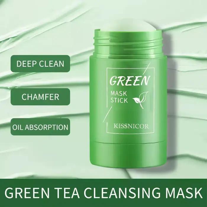 Masque Nettoyant Visage au Thé Vert en Stick – Réduit les Pores, Élimine les Points Noirs, Hydratant 40g