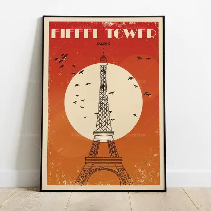 New York-États-Unis-Retro City-Statue des libérateurs-Affiche de voyage