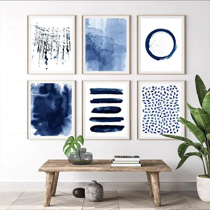 Toile de peinture abstraite bleu marine