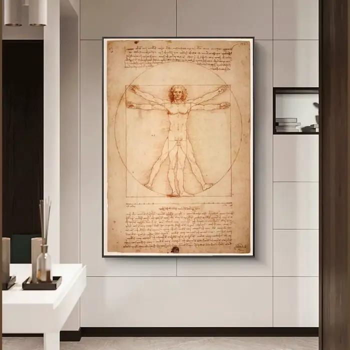 Peintures sur toile d'art célèbre homme de Vitruve
