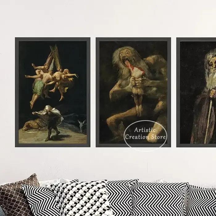 Sorcières sabbat par Francisco De Goya le colosse toile peinture affiche mur Art photo salle De cinéma maison chambre décoration