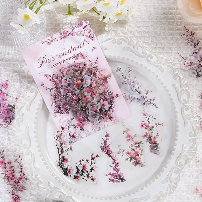 Autocollant imperméable Vintage plante fleurs PET