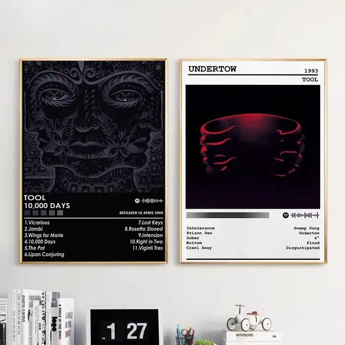 Affiche de couverture d'art d'album de musique Pop Rock moderne, impression sur toile, Studio, Bar, café, décoration murale de maison, peinture sans cadre