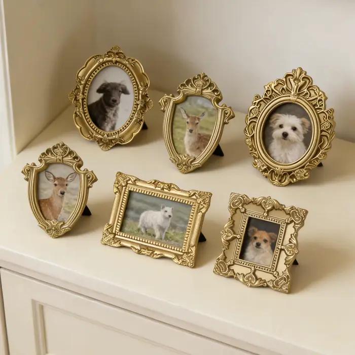 Mini cadre photo vintage doré