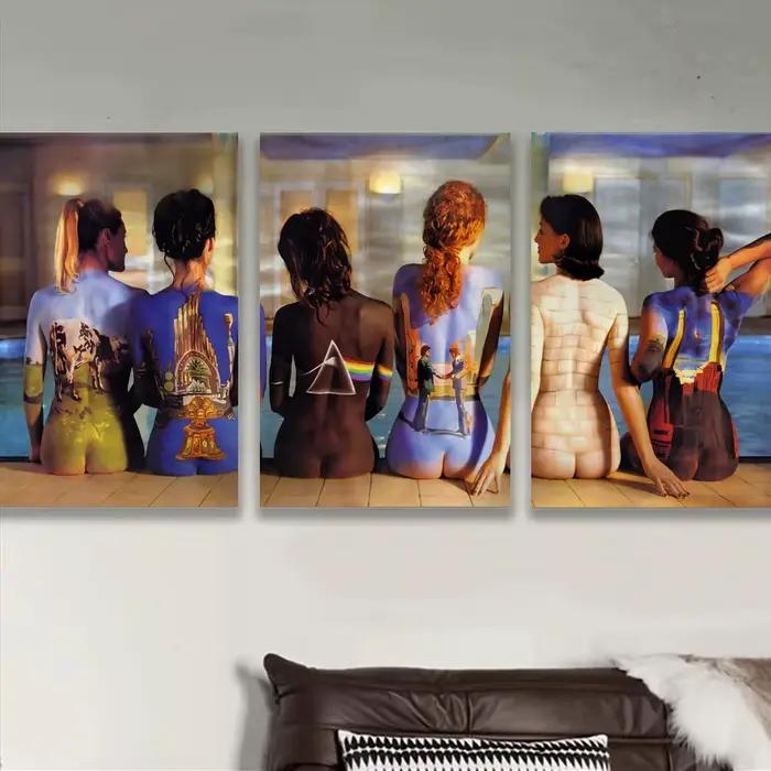 Affiche murale en toile de coton avec peinture et calligraphie de la groupe P-Pink Floyd