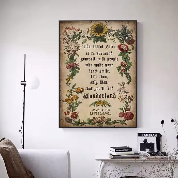 Affiches avec citation inspirante Alice au pays des merveilles