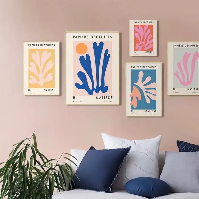 Henry Matisse – affiche d'exposition avec feuille colorée, toile d'art murale abstraite pour décoration de maison