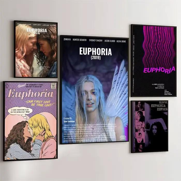 Affiche tendance TV Euphoria, impression de haute qualité, autocollant mural imperméable pour Bar, décoration de salon, cadeau