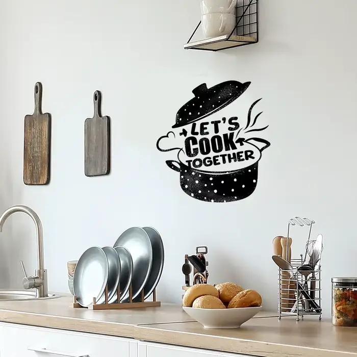 Autocollant mural « Let's Cook Together » pour la décoration de la cuisine
