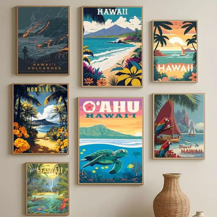 Affiche sur le thème des îles hawaïennes