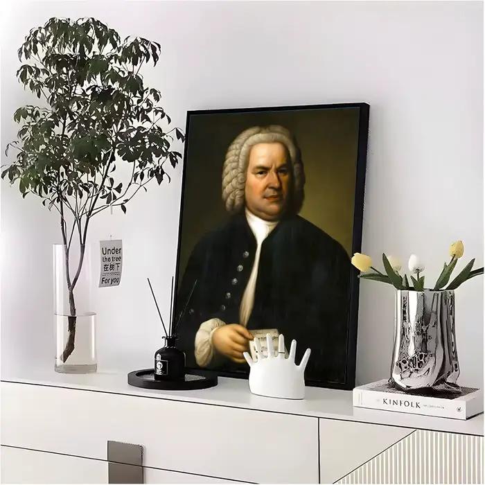 Affiche de compositeur baroque Johann Sebastian Bach, de qualité supérieure, pour la maison, la salle, le Bar, le café, décoration murale, article cadeau