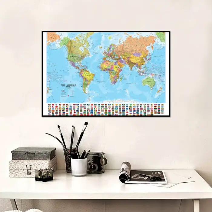 Affiche de carte du monde