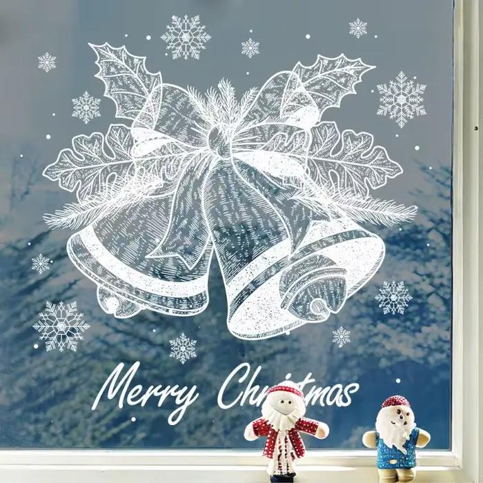 Autocollant flocon de neige cloche blanche de noël