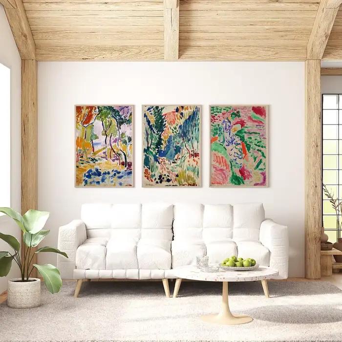 Ensemble de 3 affiches murales Matisse, Henri Matisse, décoration de la maison, impressions sur toile, décoration de la maison, chambre à coucher, salon, affiche cadeau