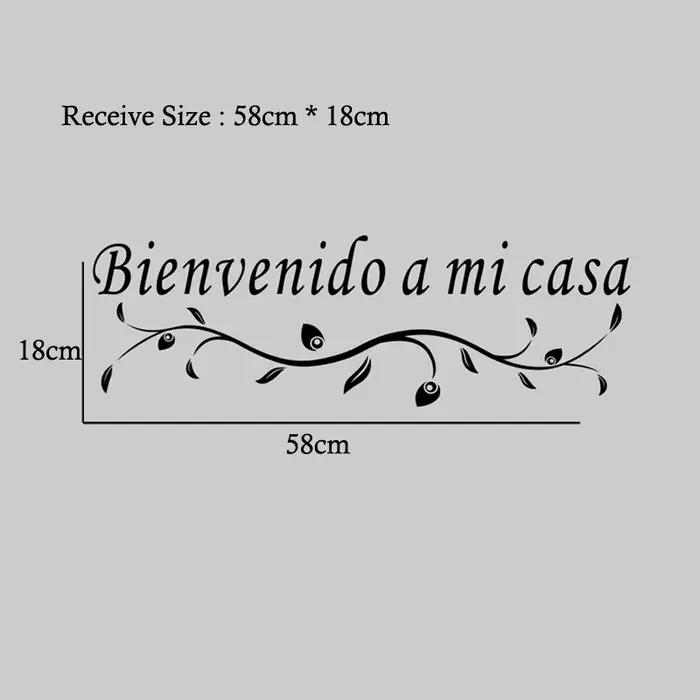 Autocollant mural espagnol « Bienvenido a mi casa » pour la décoration de la maison