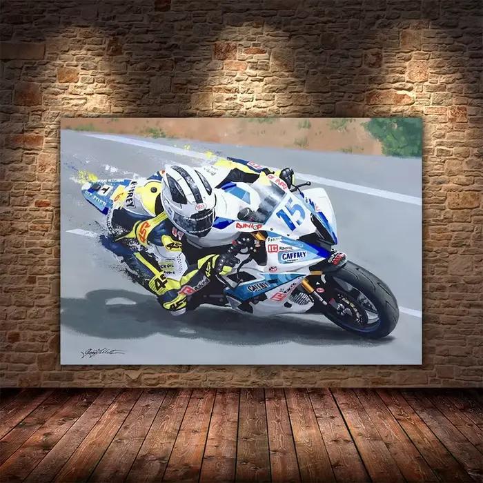 Affiche de course de Grand Prix de championnat de moto abstrait