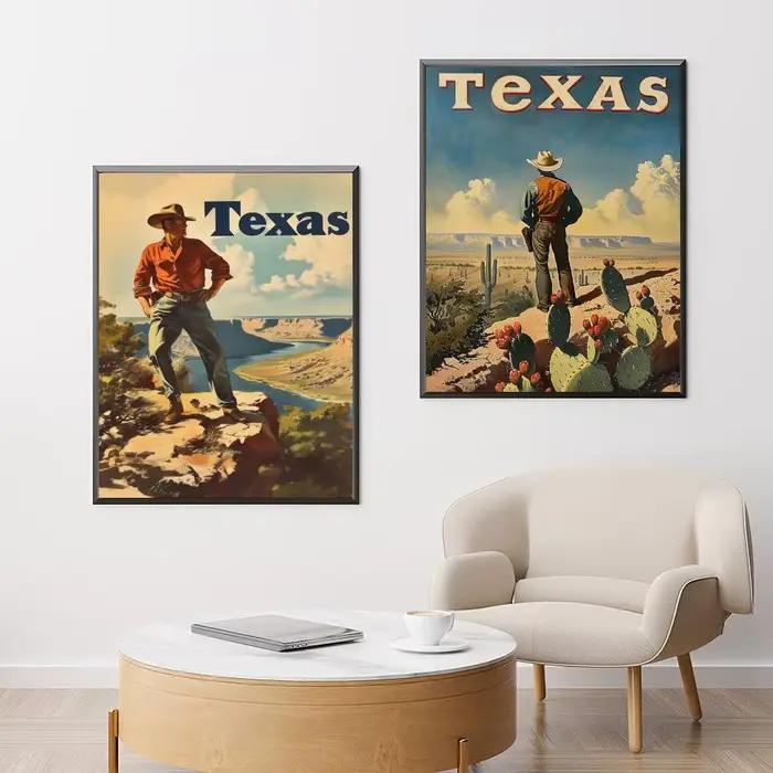 Affiche de mode rétro de cowboy occidental