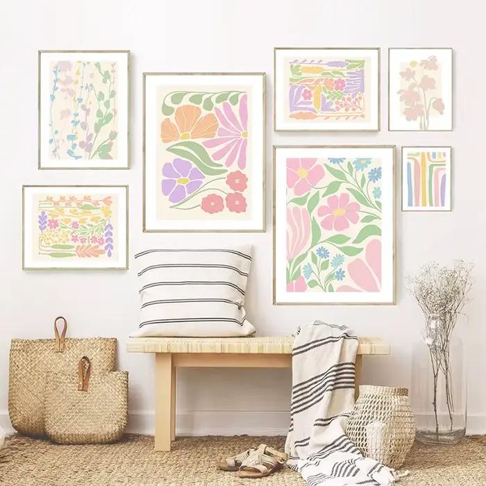 Toile d'art mural avec fleurs fraîches