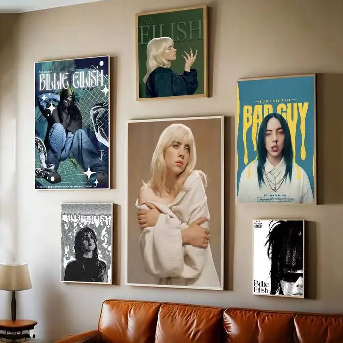 B-Billie E-Eilish – affiches collantes de film de chanteur chaud, décor Vintage pour chambre, maison, Bar, café, décoration murale de salle