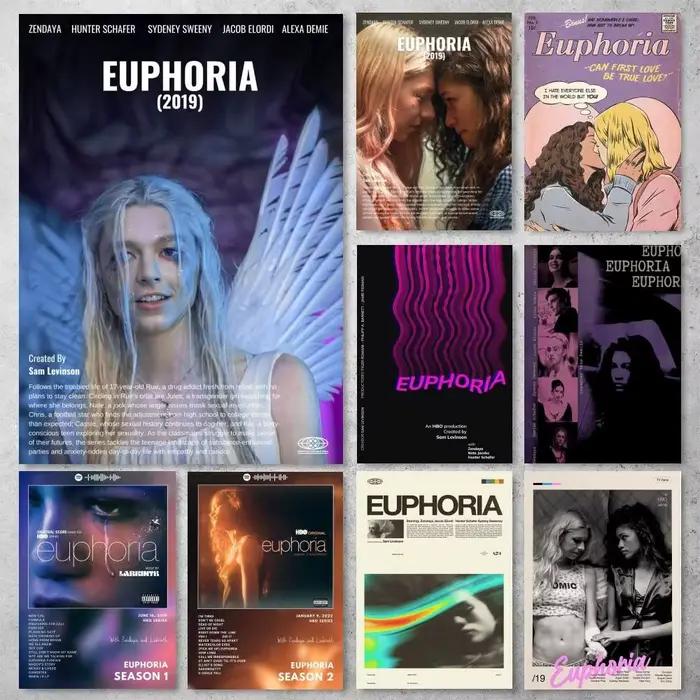Affiche tendance TV Euphoria, impression de haute qualité, autocollant mural imperméable pour Bar, décoration de salon, cadeau