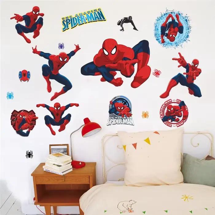 Autocollants muraux Spiderman Super Heroes pour enfants