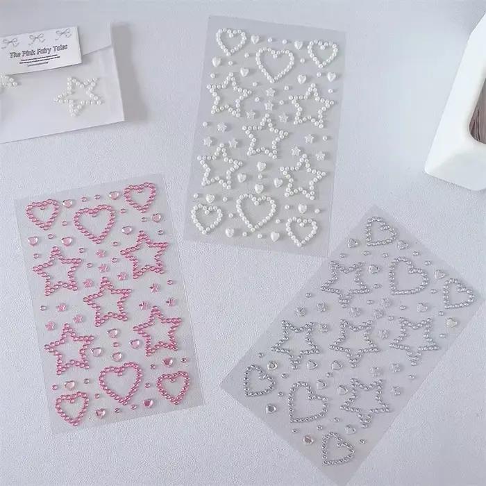Autocollants 3D étoile coeur cristal pour enfants