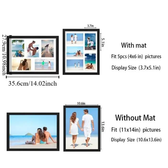 Cadre photo mural multifonctionnel à 5 compartiments