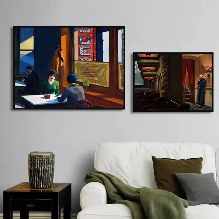 Affiche Edward Hopper, images modulaires de personnes au soleil