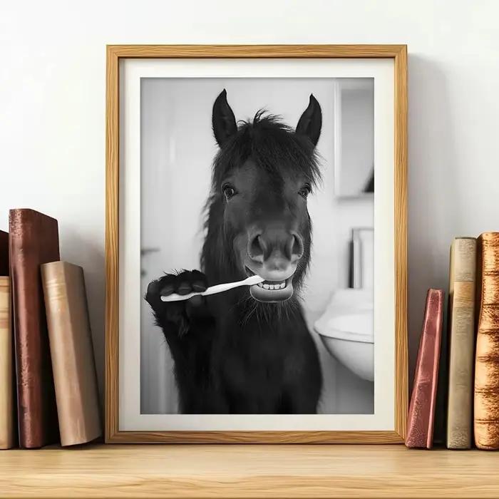 Affiche d'art Animal à brosser les dents