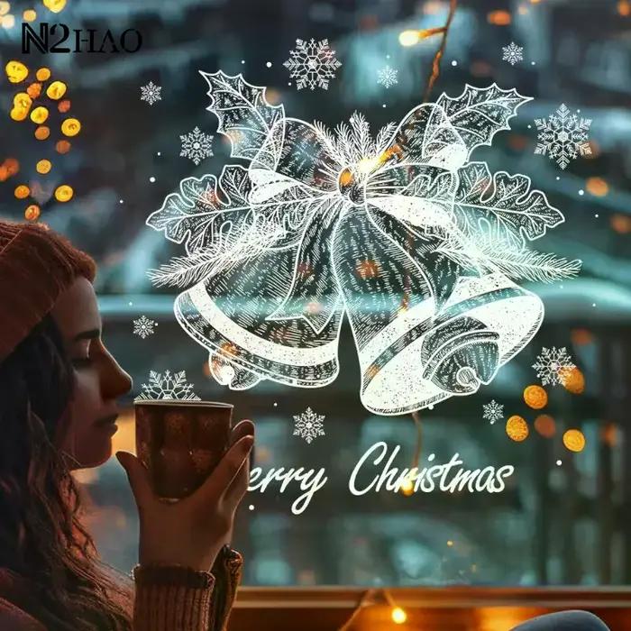 Autocollant flocon de neige cloche blanche de noël