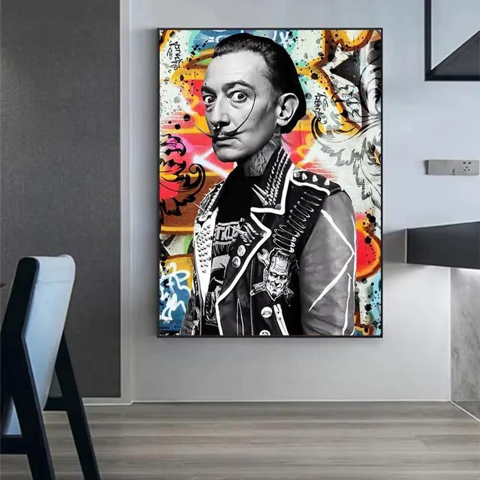 Graffiti Pop œuvre célèbre Portrait toile peinture affiches rue mur Art photo pour salon décoration de la maison