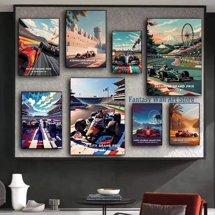 Affiche emblématique du Grand Prix de course de formule 1